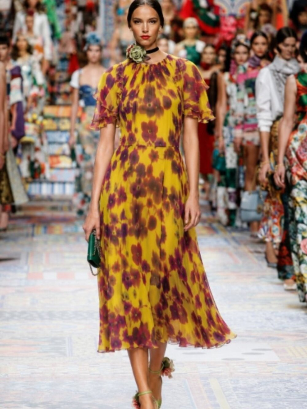 NWOT Jason Wu Collection Sunburst Silk Chiffon Ruffle Midi Dress M $1,495